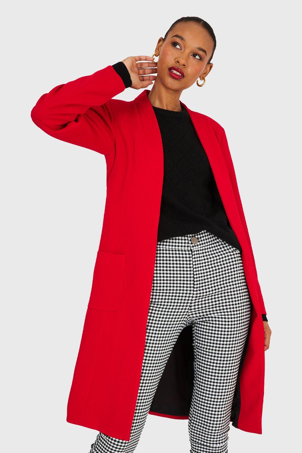 Blazer Largo De Tope Rojo Nicopoly-0