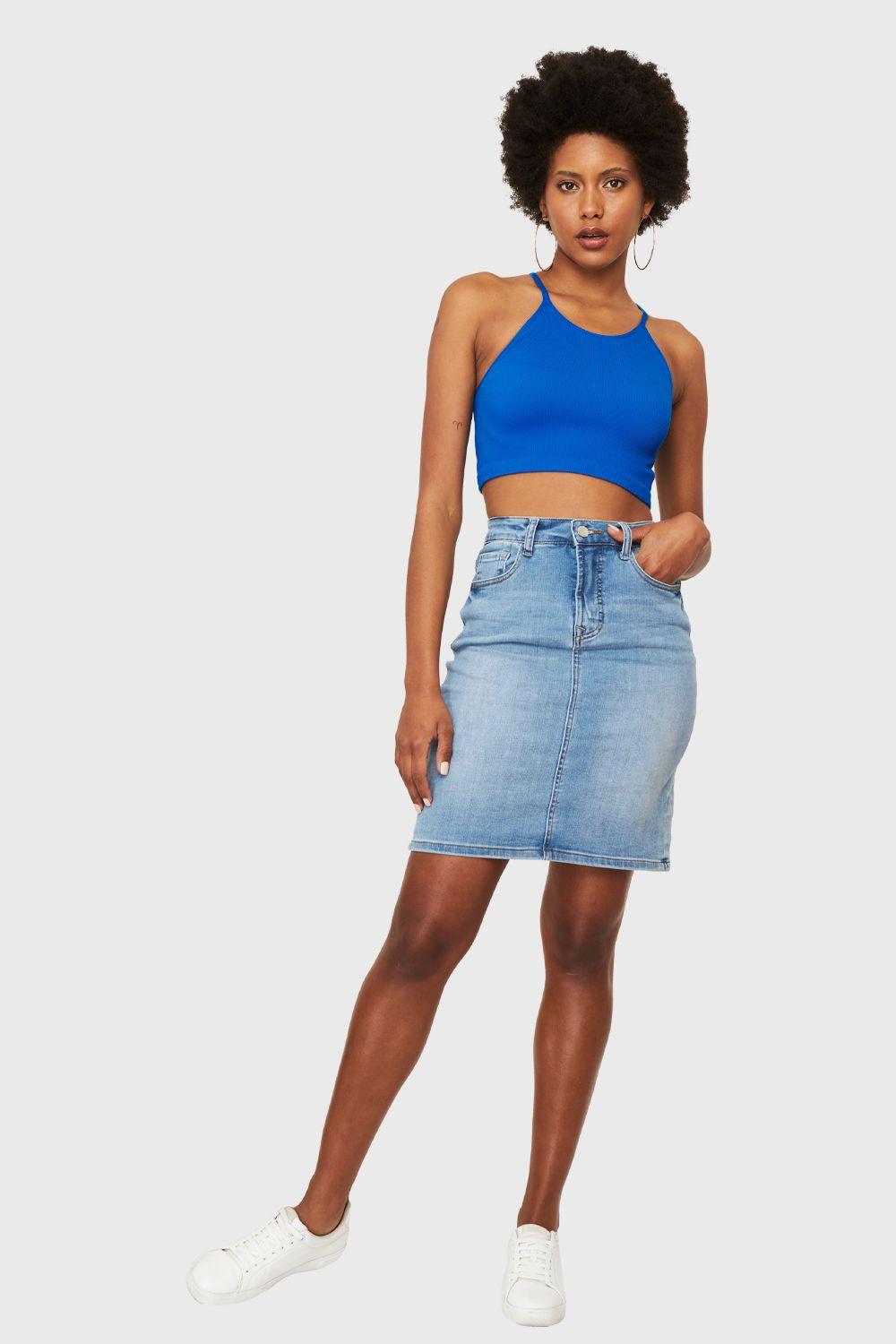 Peto Cuello Halter Azul Eléctrico Nicopoly-1