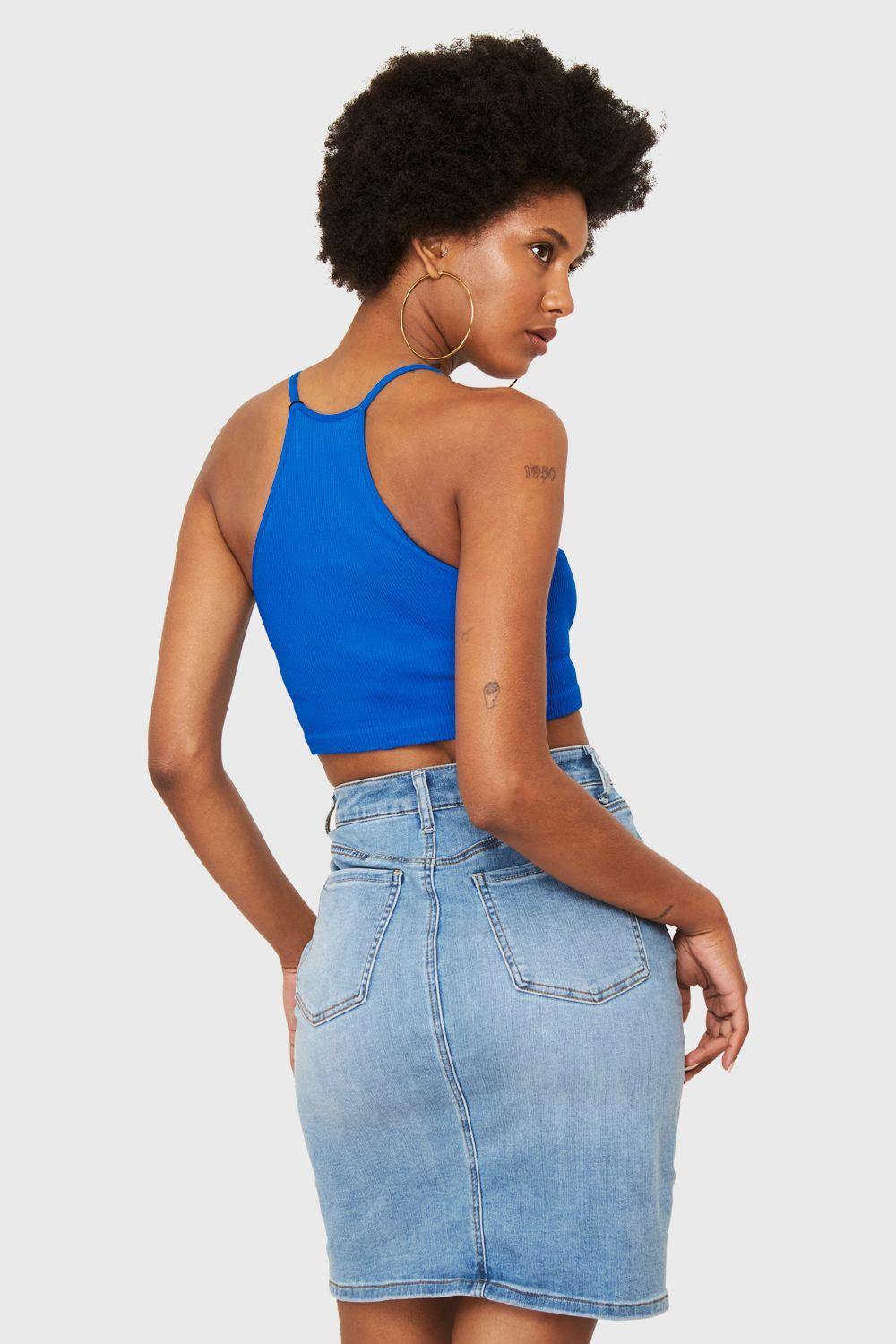 Peto Cuello Halter Azul Eléctrico Nicopoly-3