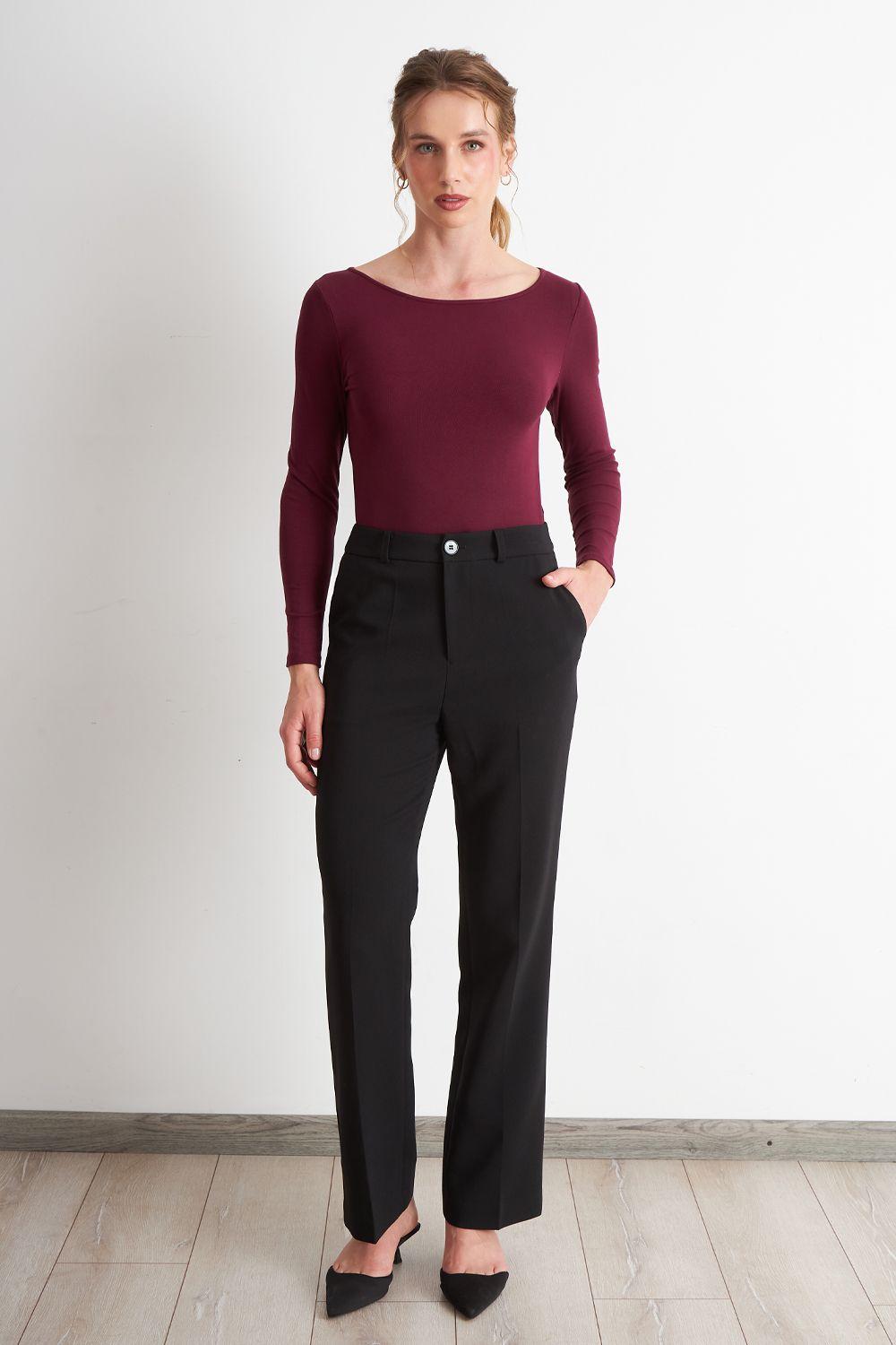 Pantalón Sastrero Recto Negro Nicopoly-1