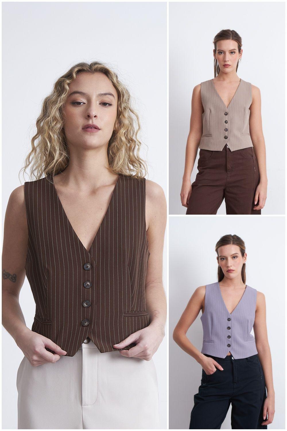 Gilet Sastrero Rayas Diplomáticas Gris Nicopoly-4