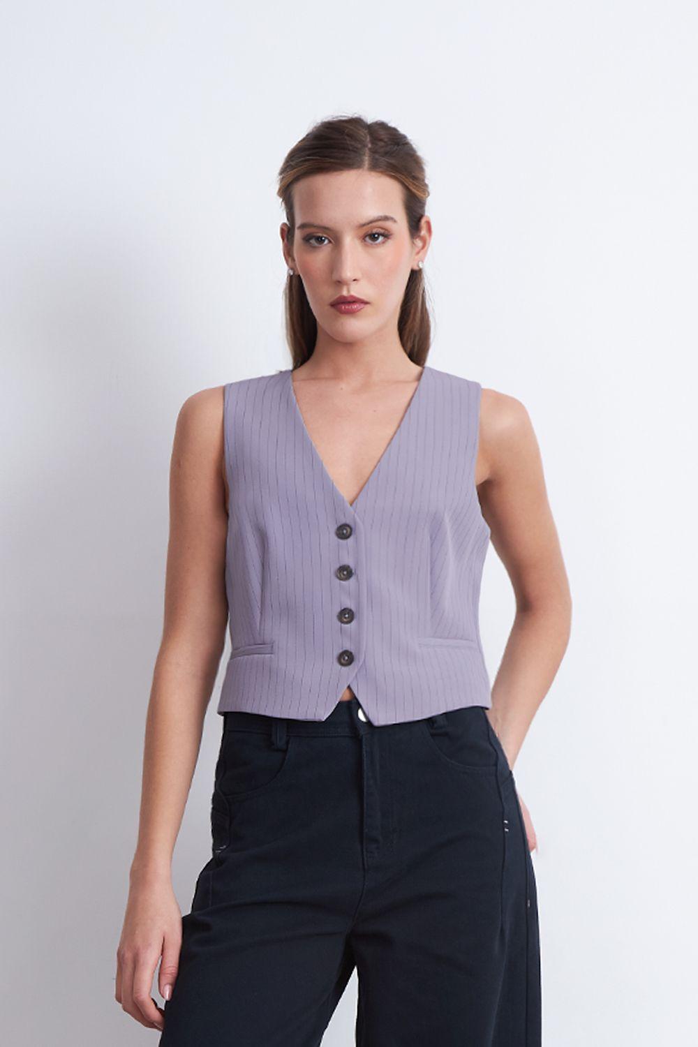 Gilet Sastrero Rayas Diplomáticas Gris Nicopoly-5