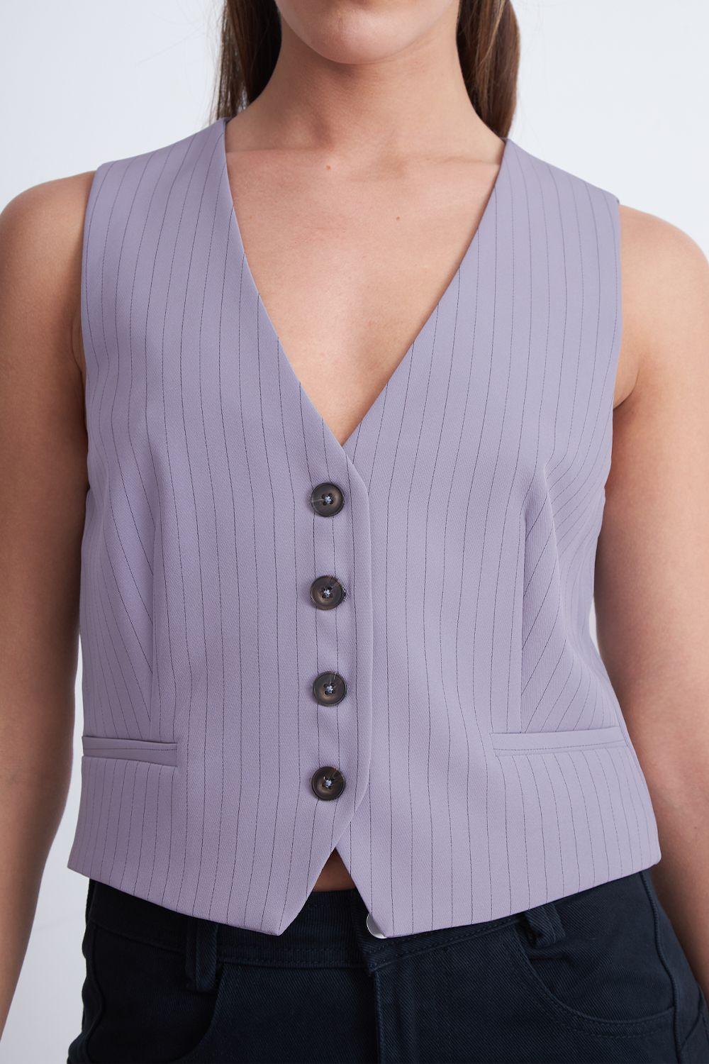 Gilet Sastrero Rayas Diplomáticas Gris Nicopoly-6