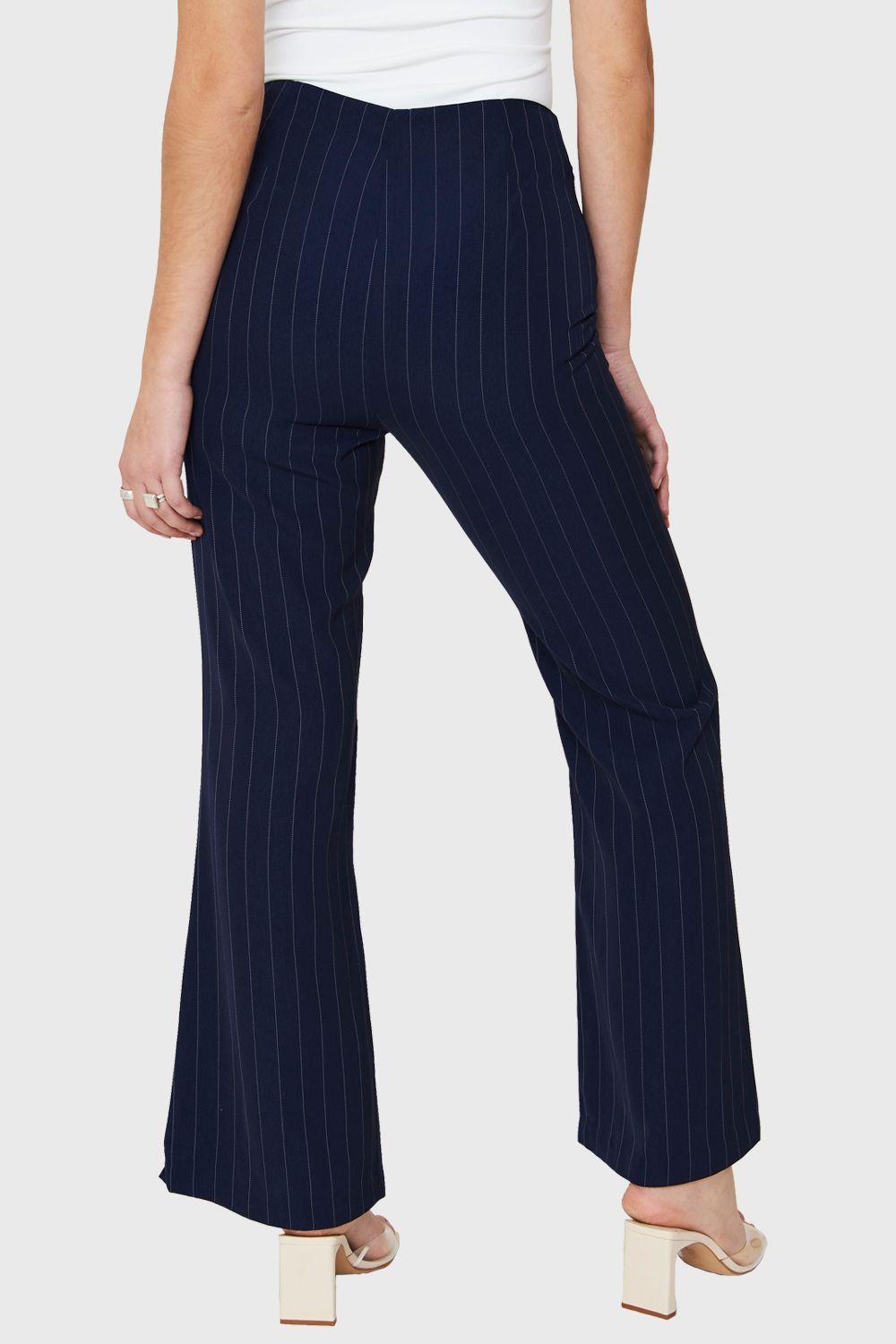 Pantalón Formal Rayas Azul Marino Nicopoly-3