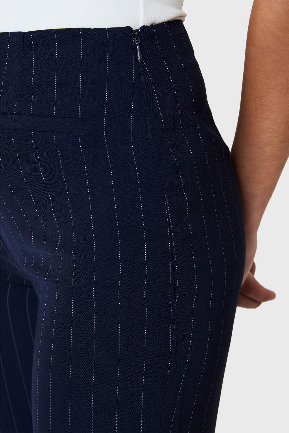 Pantalón Formal Rayas Azul Marino Nicopoly-5