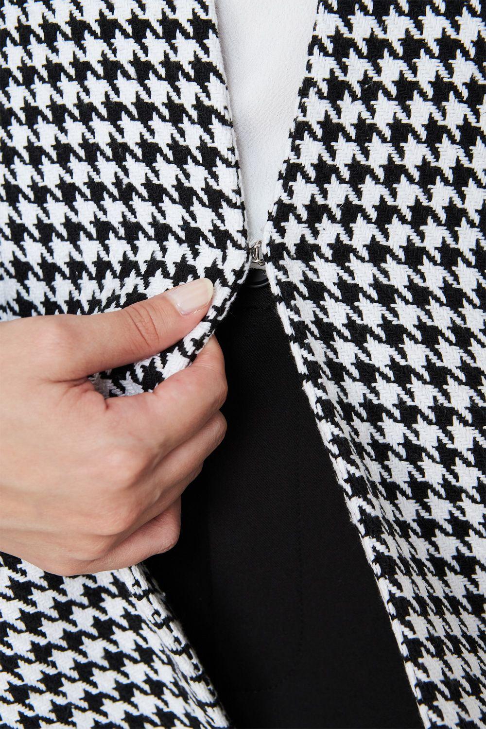 Blazer Pied De Poule Negro Nicopoly-5