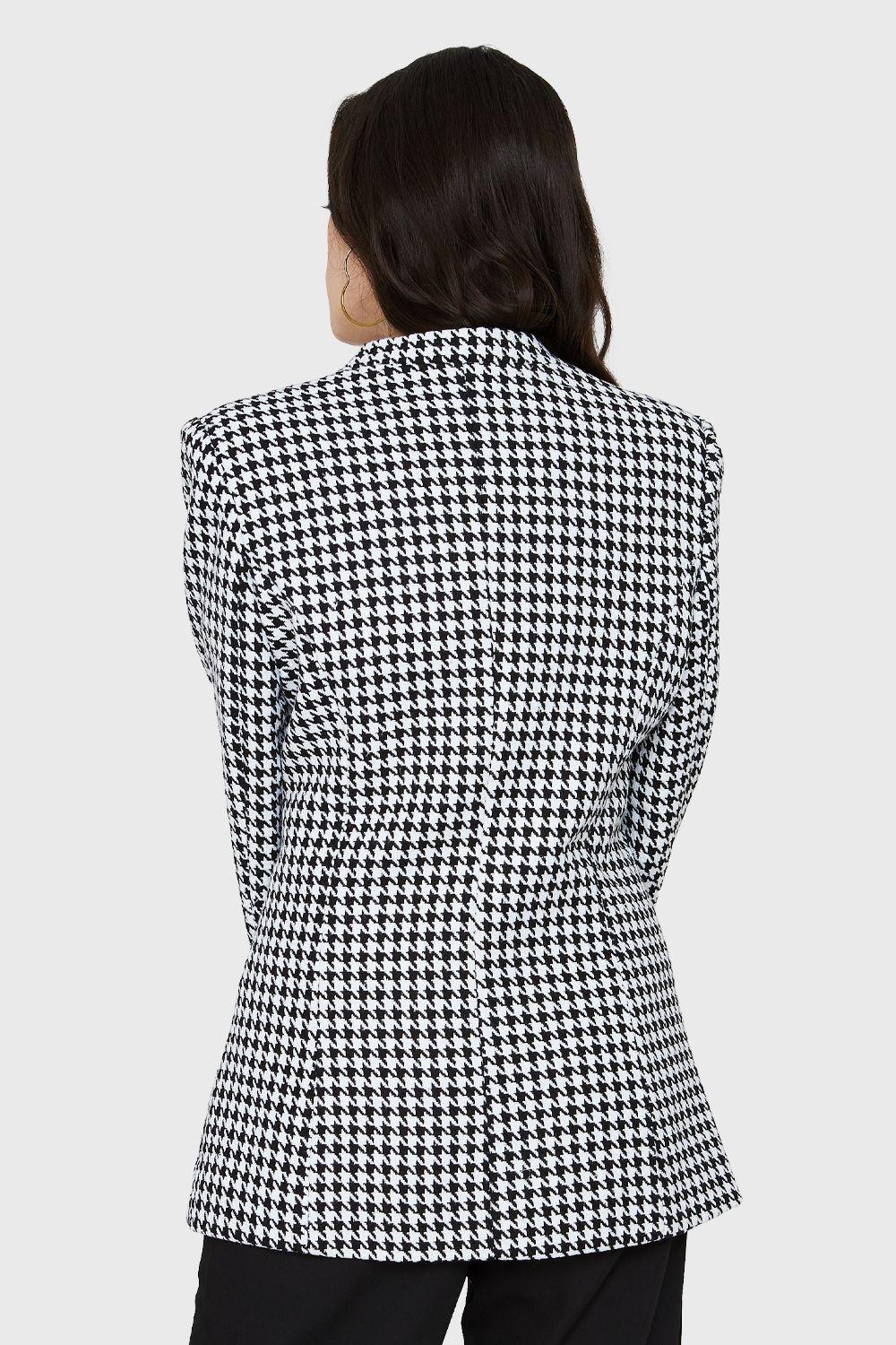 Blazer Pied De Poule Negro Nicopoly-3