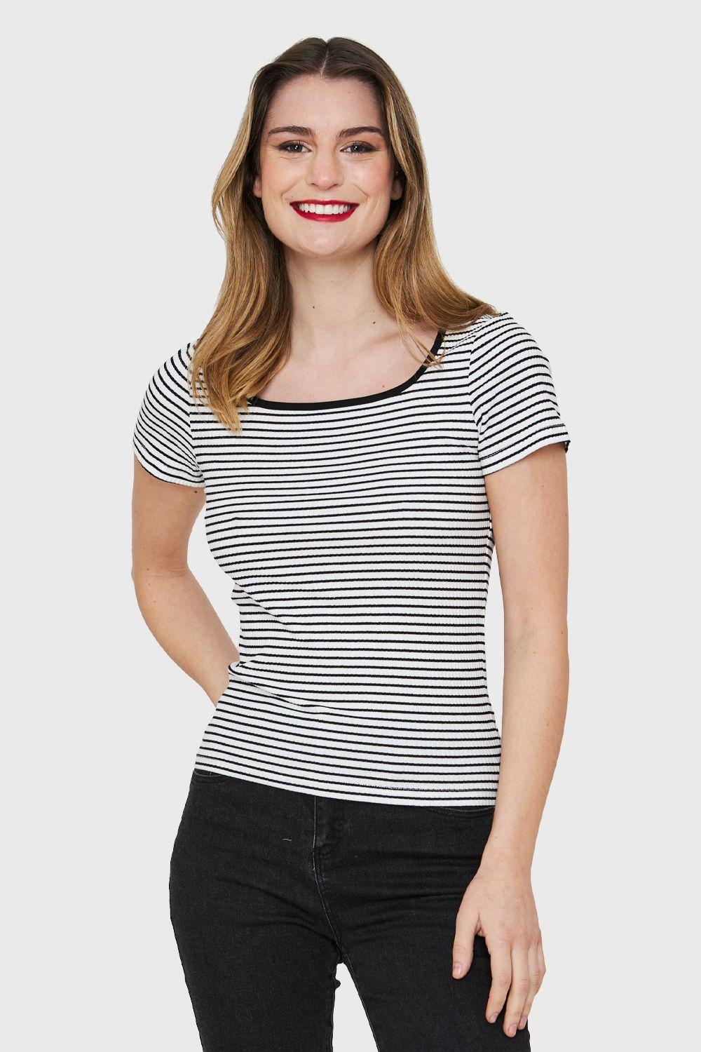 Polera Rayas Negro Nicopoly-0