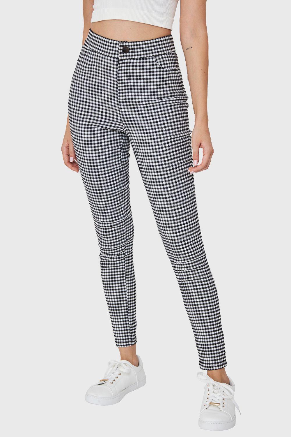 Calza Vichy Con Cierre Blanco/Negro Nicopoly-0