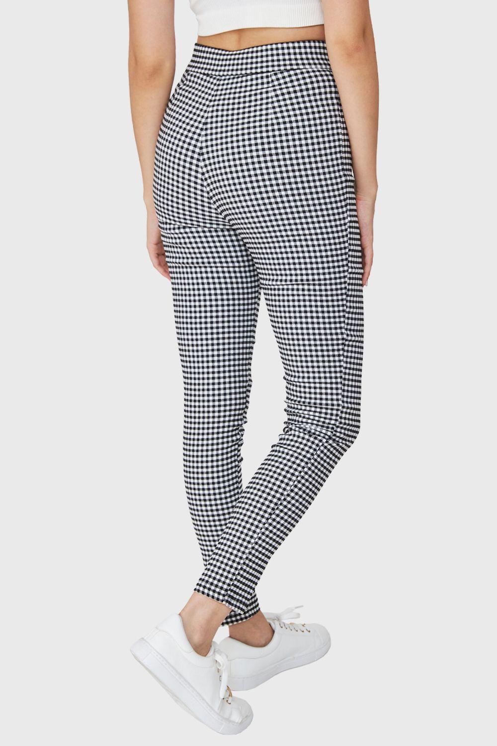 Calza Vichy Con Cierre Blanco/Negro Nicopoly-3