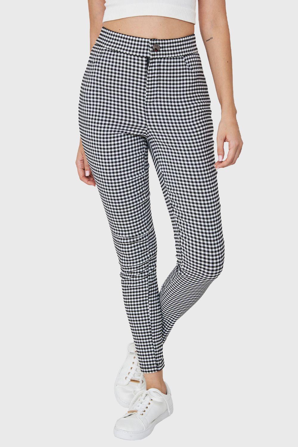 Calza Vichy Con Cierre Blanco/Negro Nicopoly-4