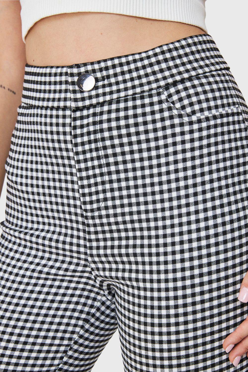 Calza Vichy Con Cierre Blanco/Negro Nicopoly-5