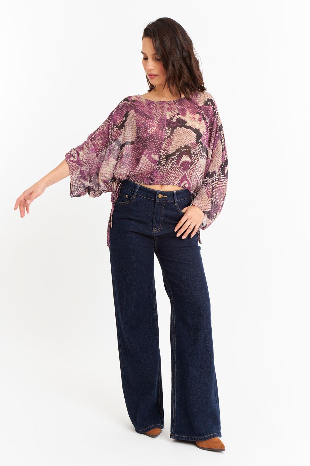 Blusa Print Serpiente Morado Nicopoly-1