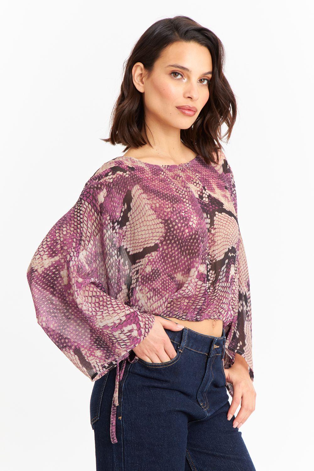 Blusa Print Serpiente Morado Nicopoly-2