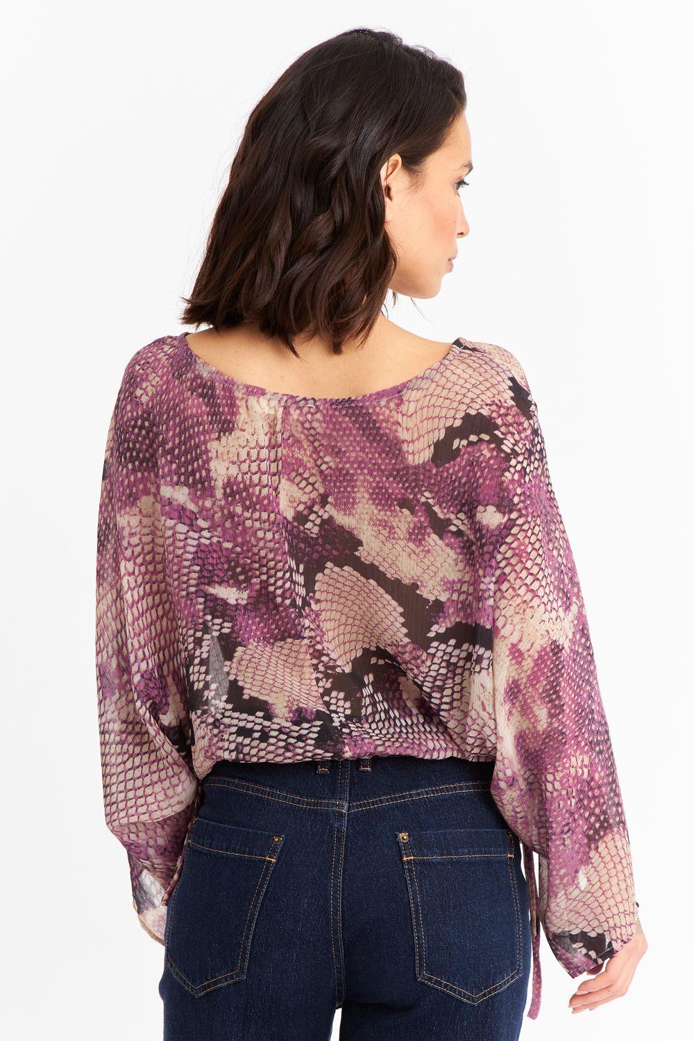 Blusa Print Serpiente Morado Nicopoly-3