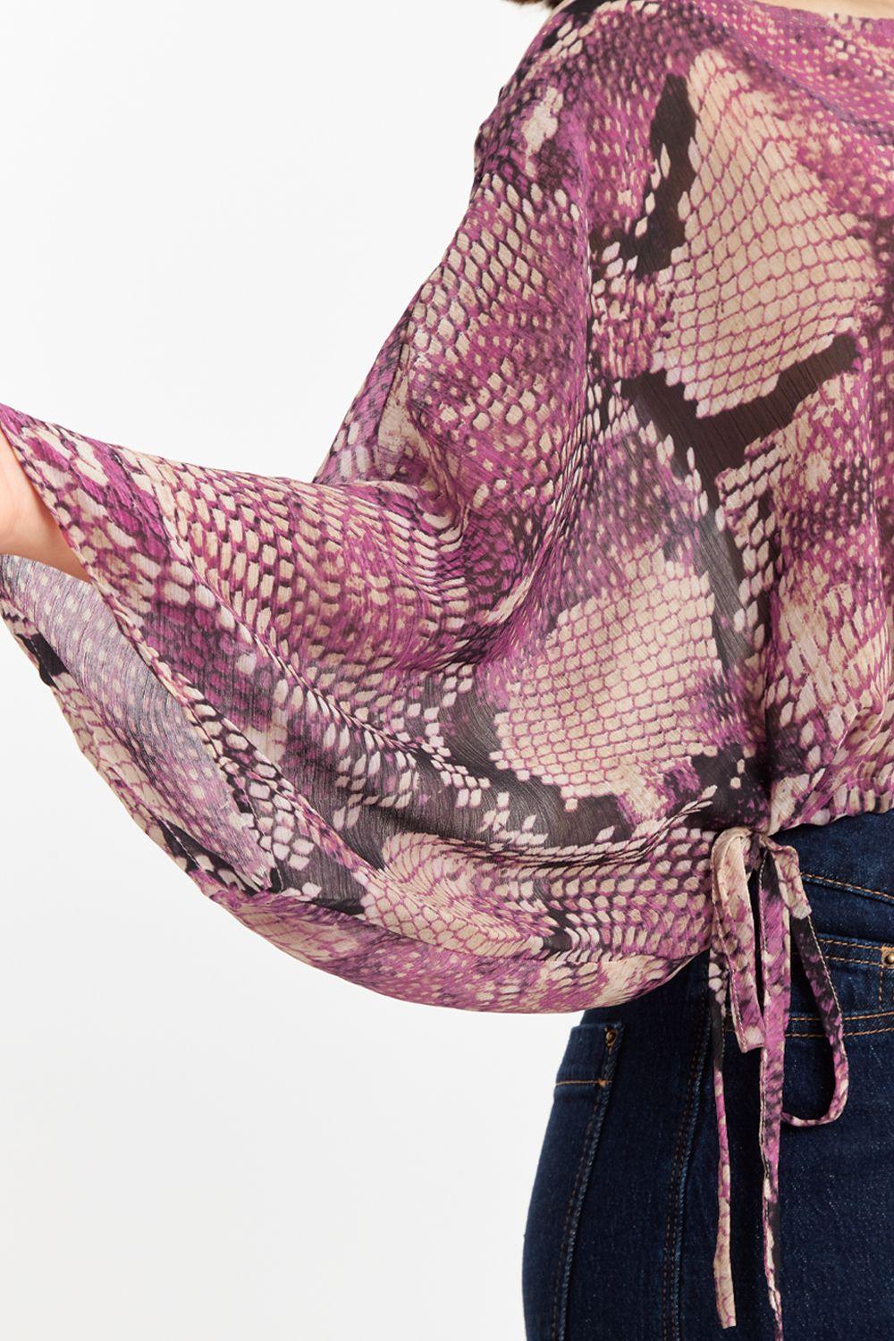 Blusa Print Serpiente Morado Nicopoly-5