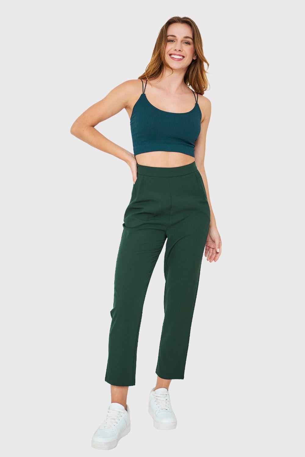 Pantalón Tiro Alto Verde Nicopoly-1