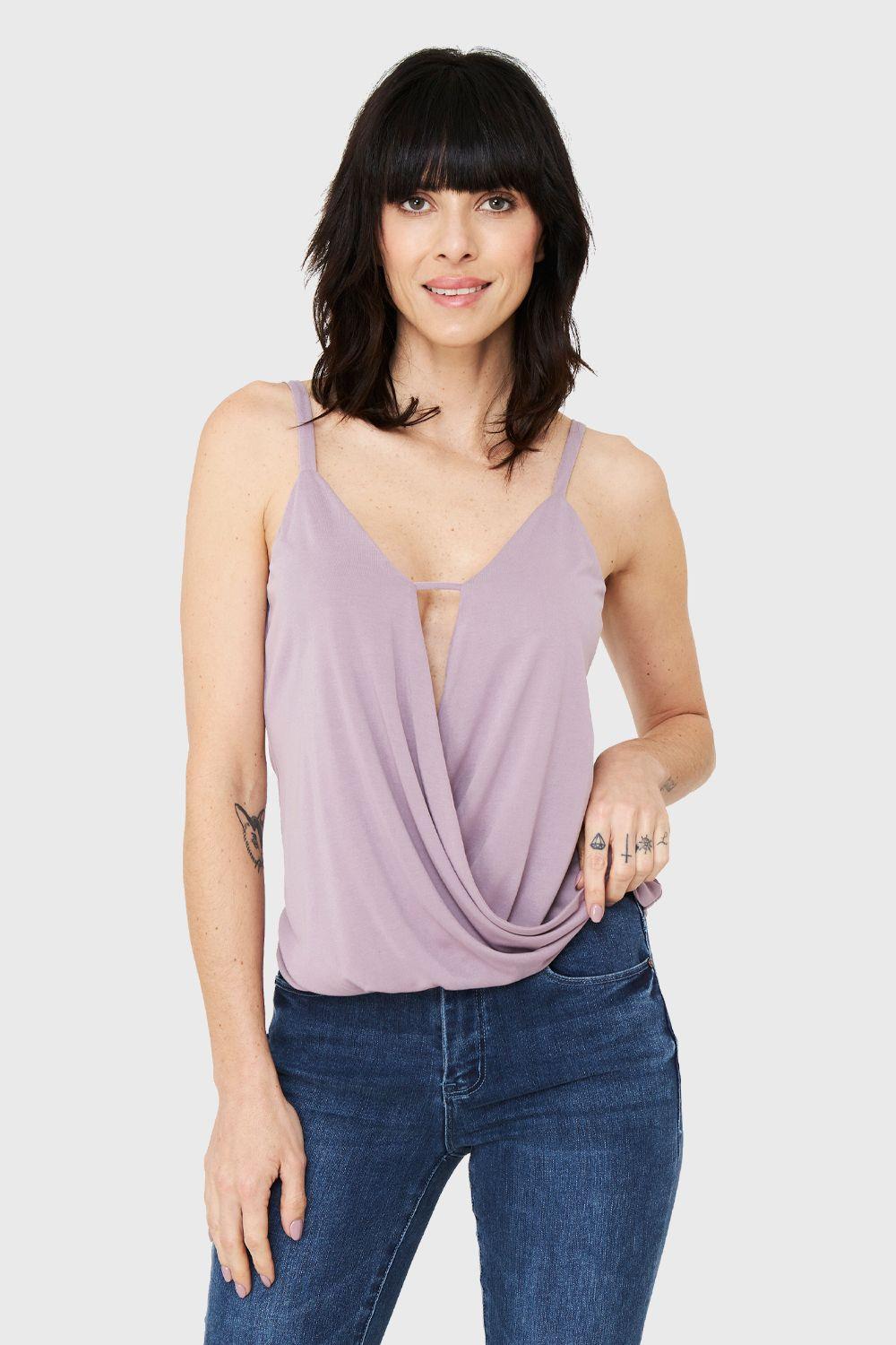 Polera Escote Cruzado Lila Nicopoly-4