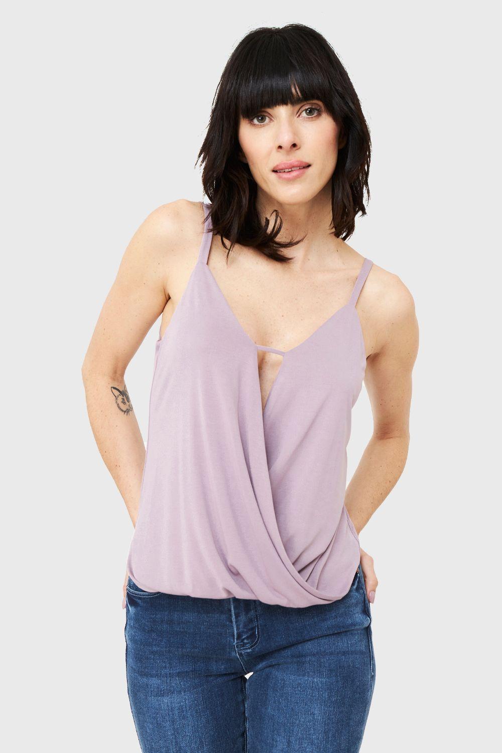 Polera Escote Cruzado Lila Nicopoly-0