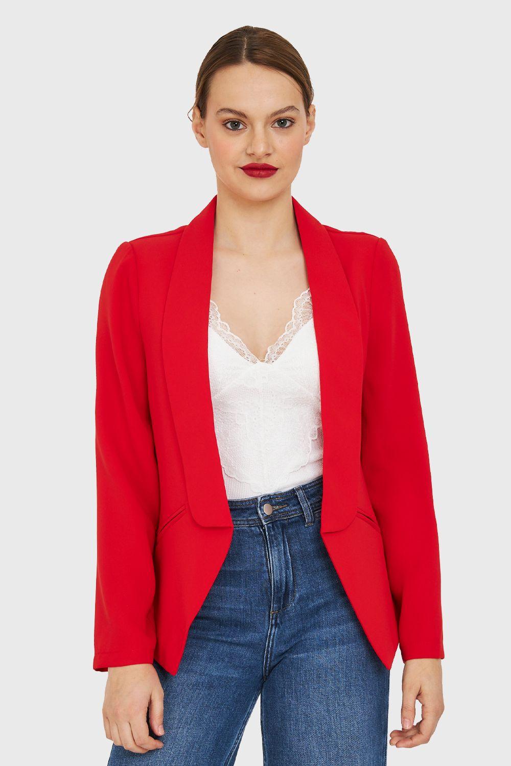 Blazer Con Solapa Rojo Nicopoly-4