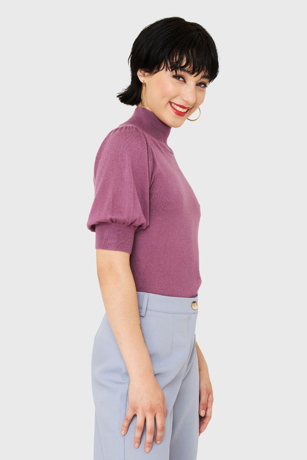 Tejido Beatle Manga Globo Lila Nicopoly-2