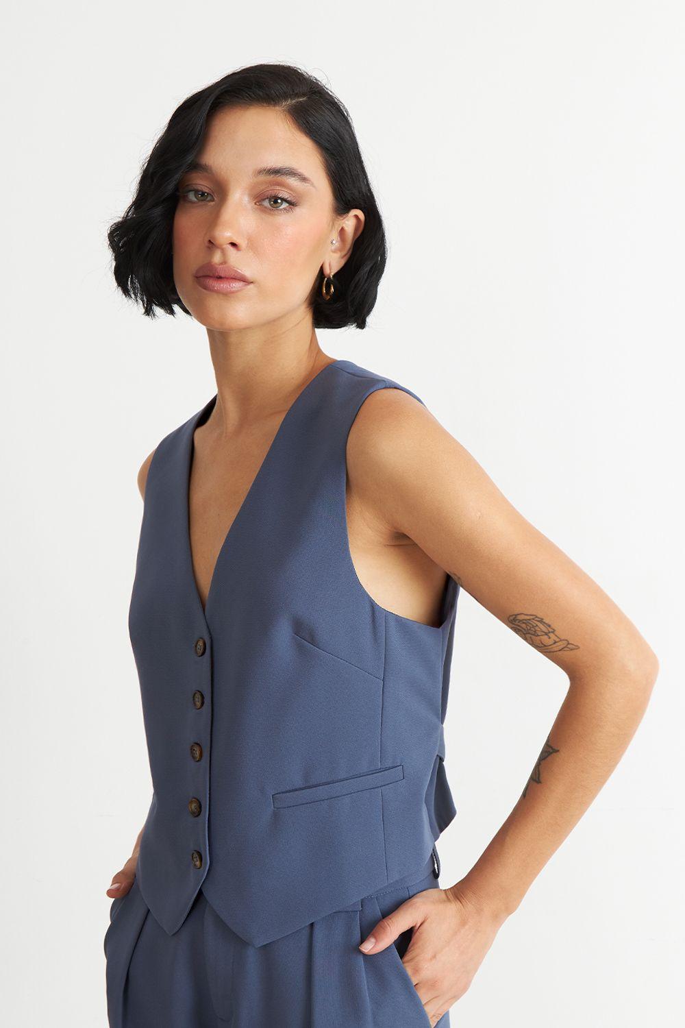 Gilet Básico Ajustable Azul Nicopoly-2