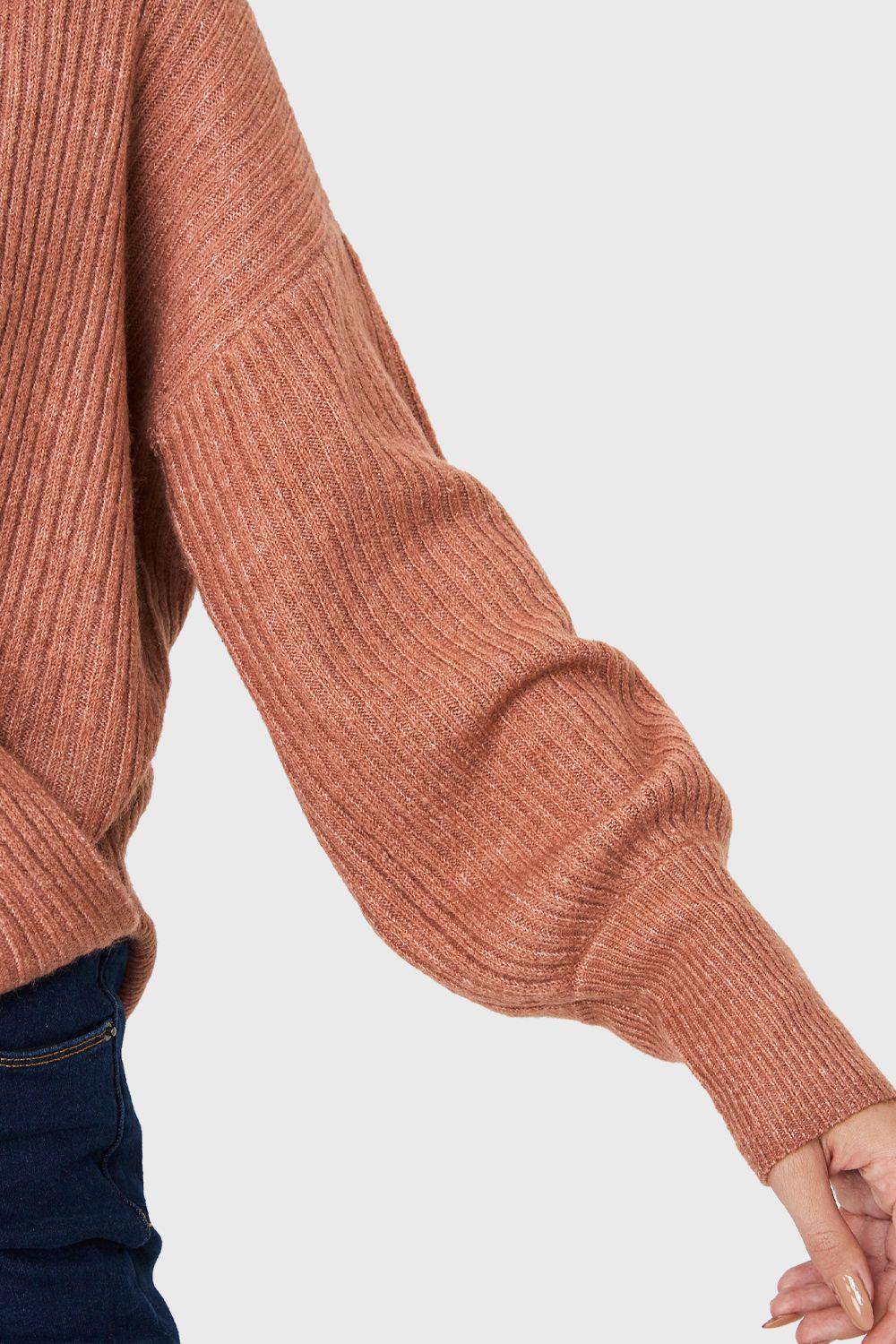 Sweater Escote Cruzado Palo Rosa Nicopoly-5