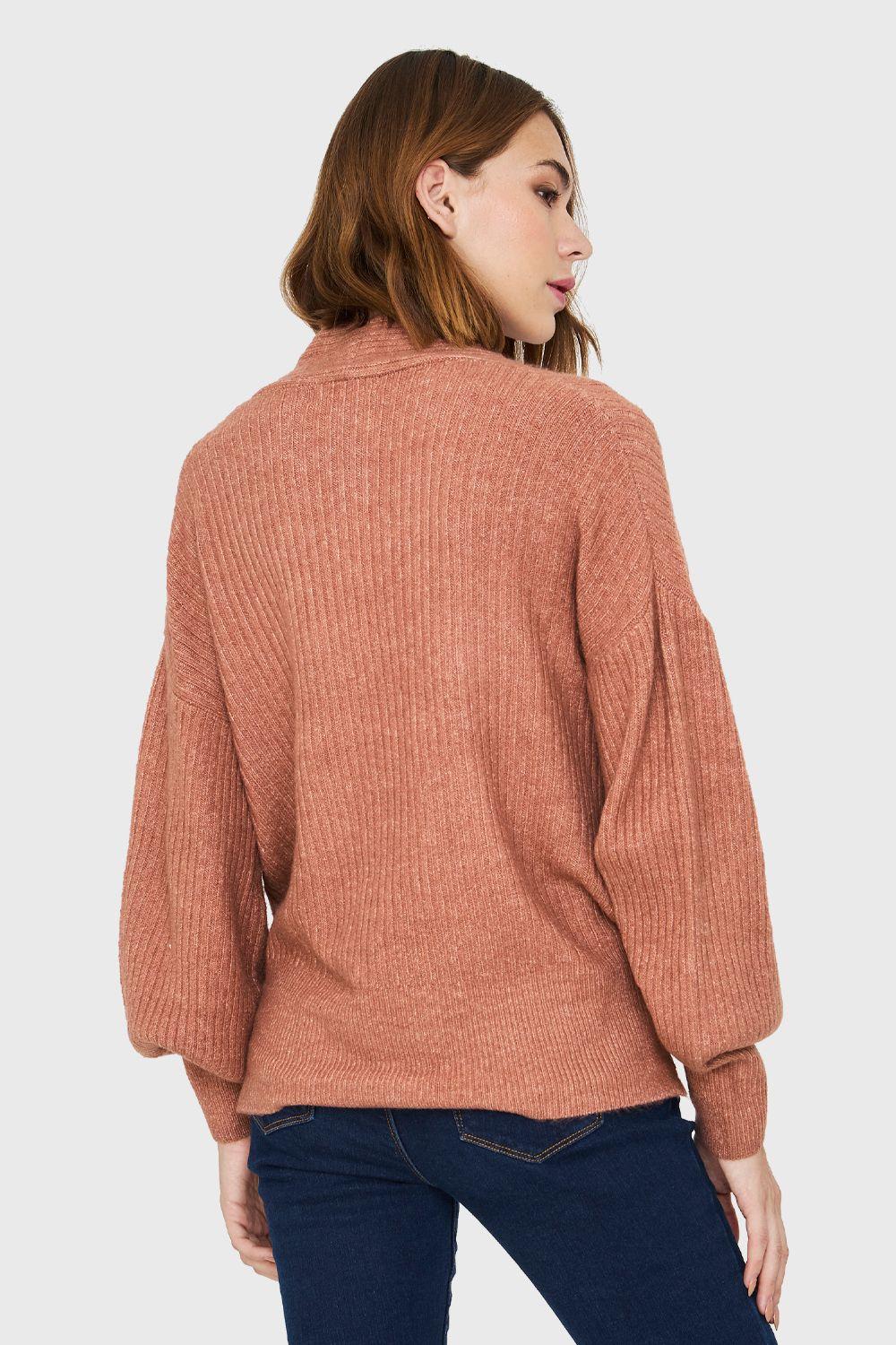 Sweater Escote Cruzado Palo Rosa Nicopoly-3