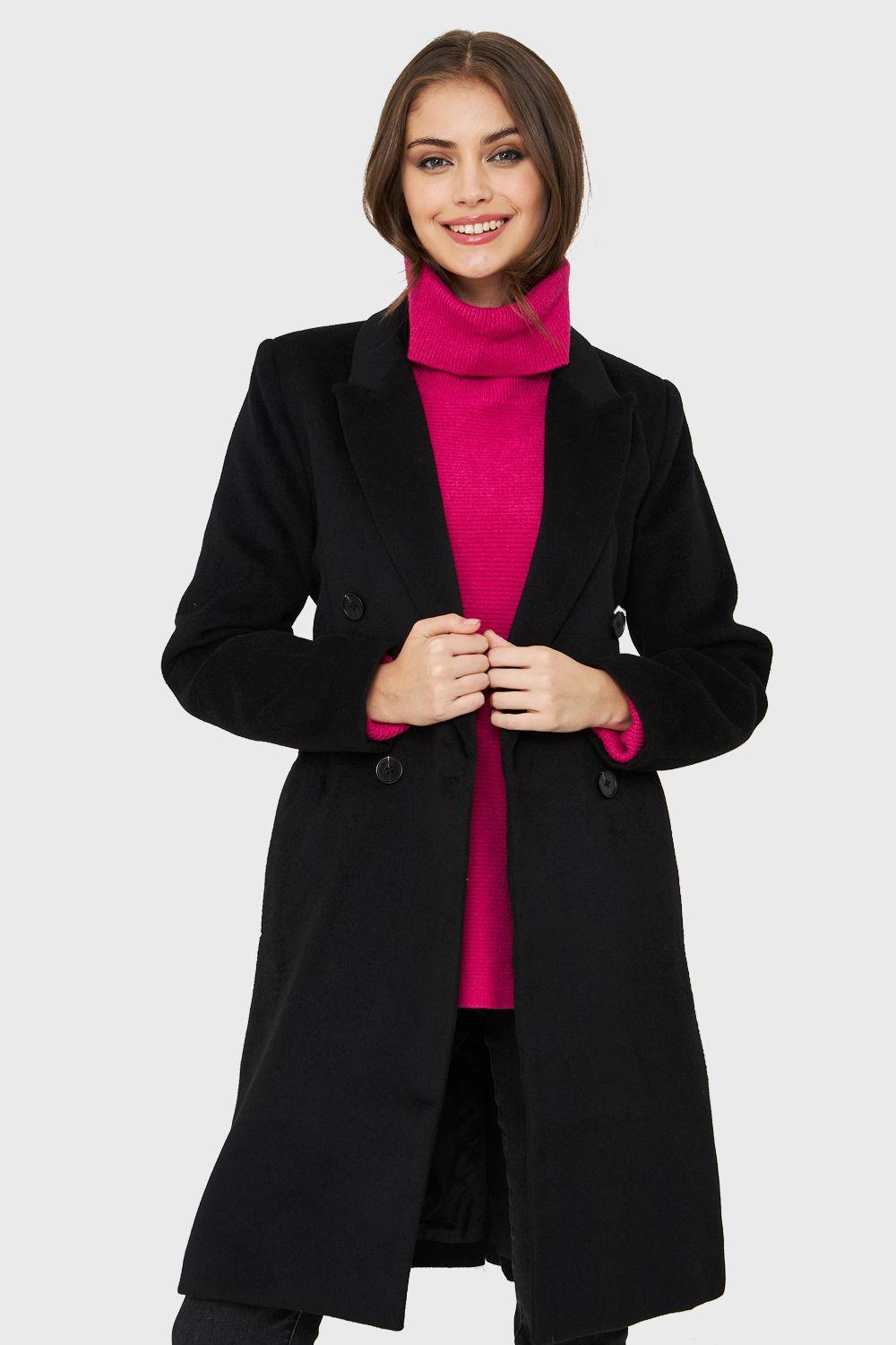 Abrigo Cuatro Botones Negro Nicopoly-0