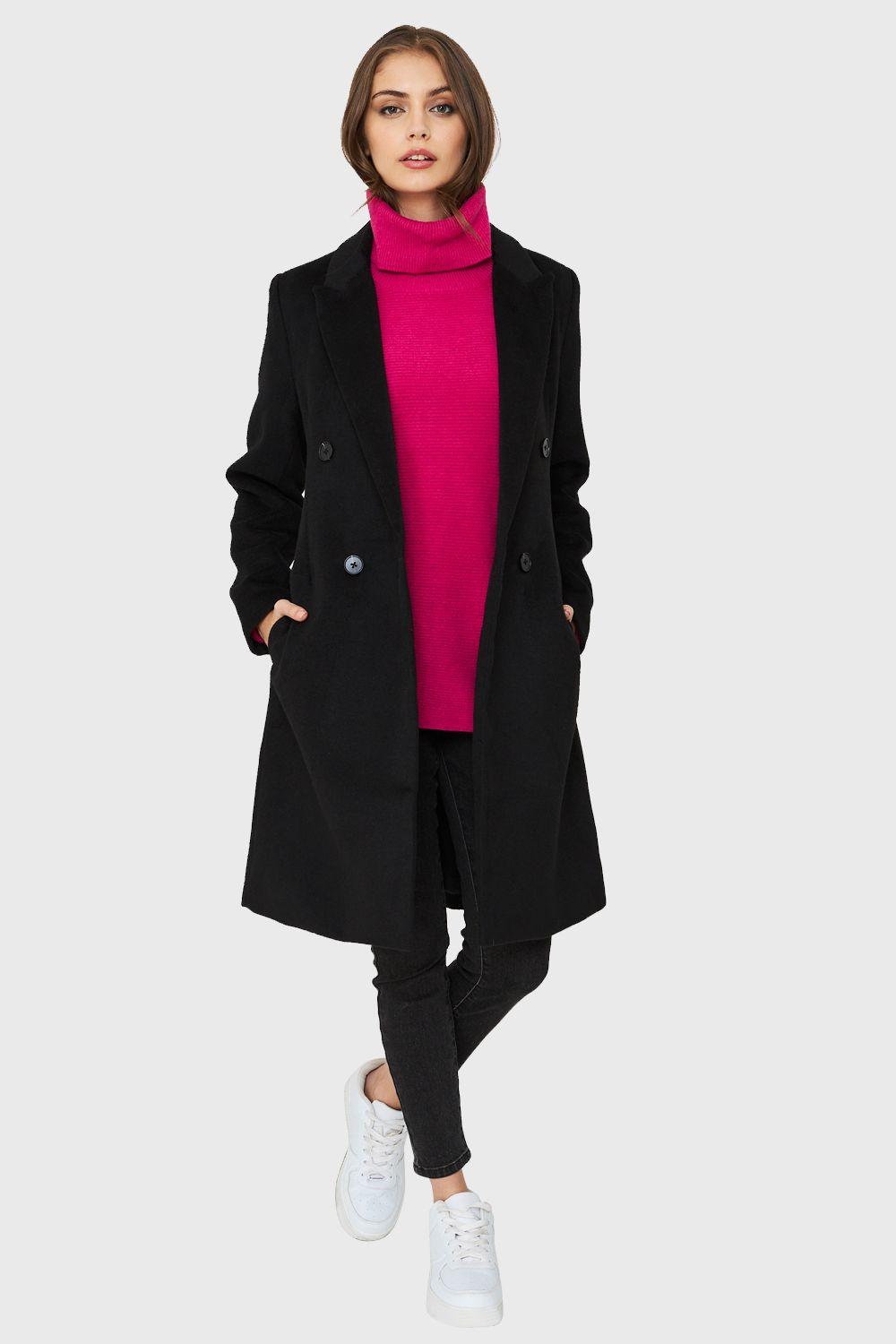 Abrigo Cuatro Botones Negro Nicopoly-1