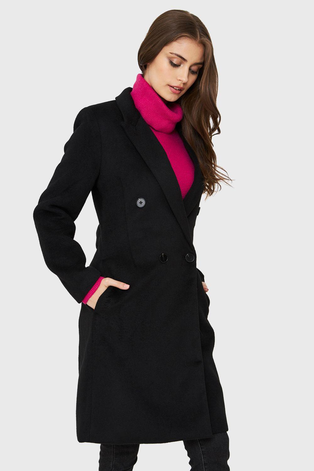 Abrigo Cuatro Botones Negro Nicopoly-2