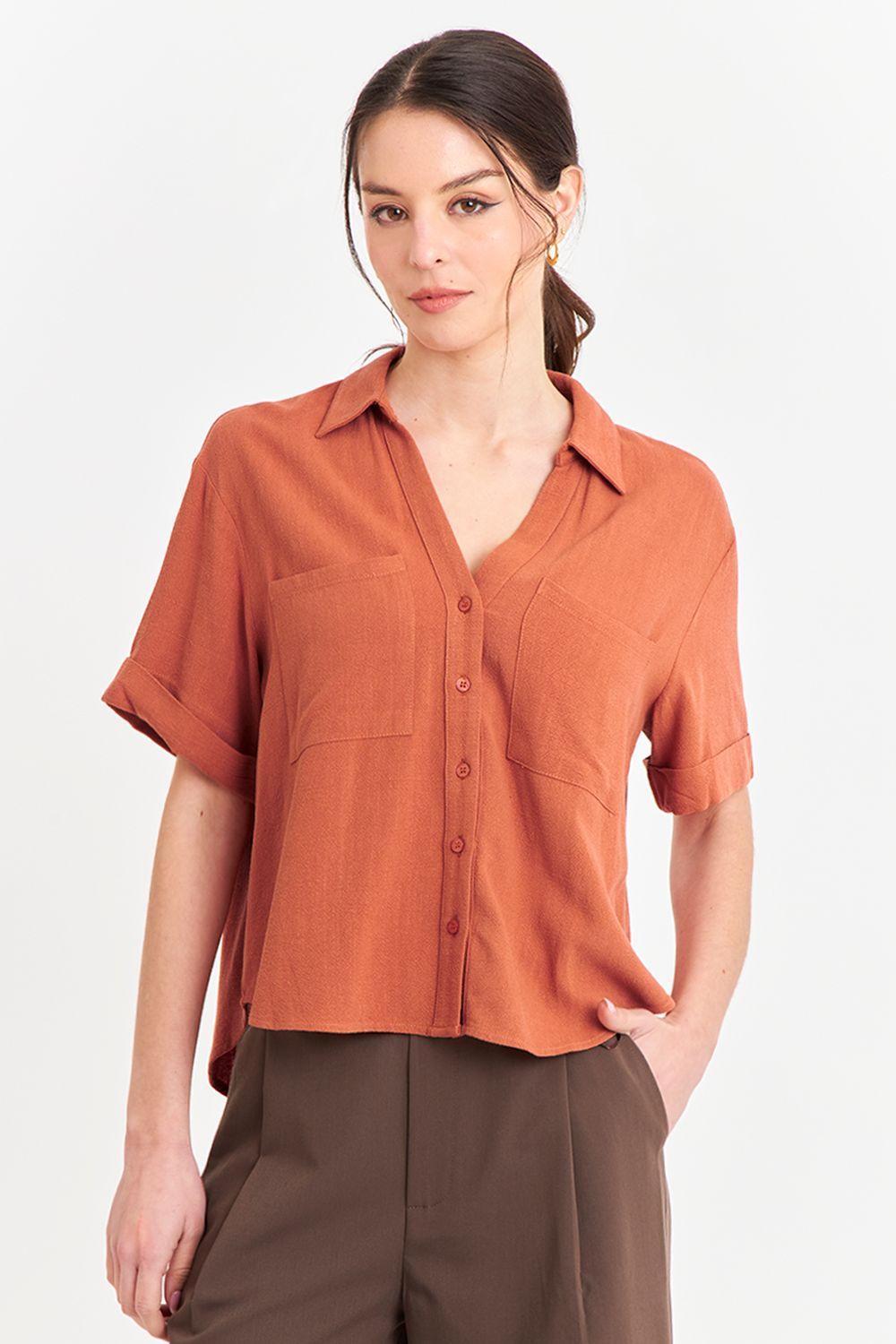 Camisa Básica Tipo Lino Oxido Nicopoly-0