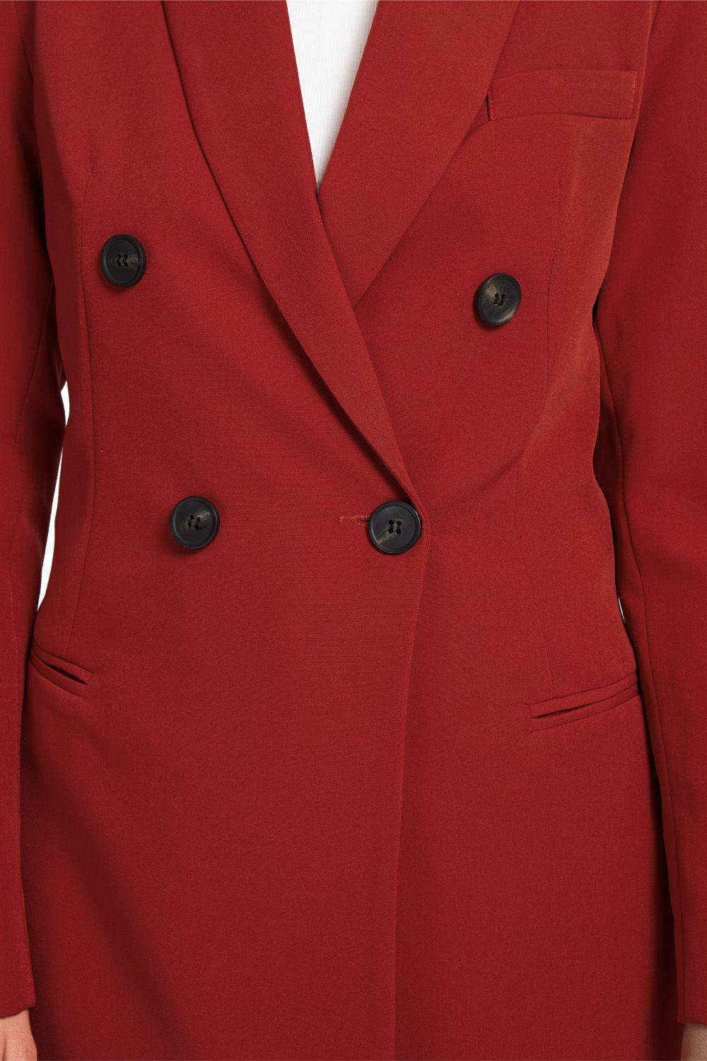 Blazer Largo Cuatro Botones Óxido Nicopoly-4
