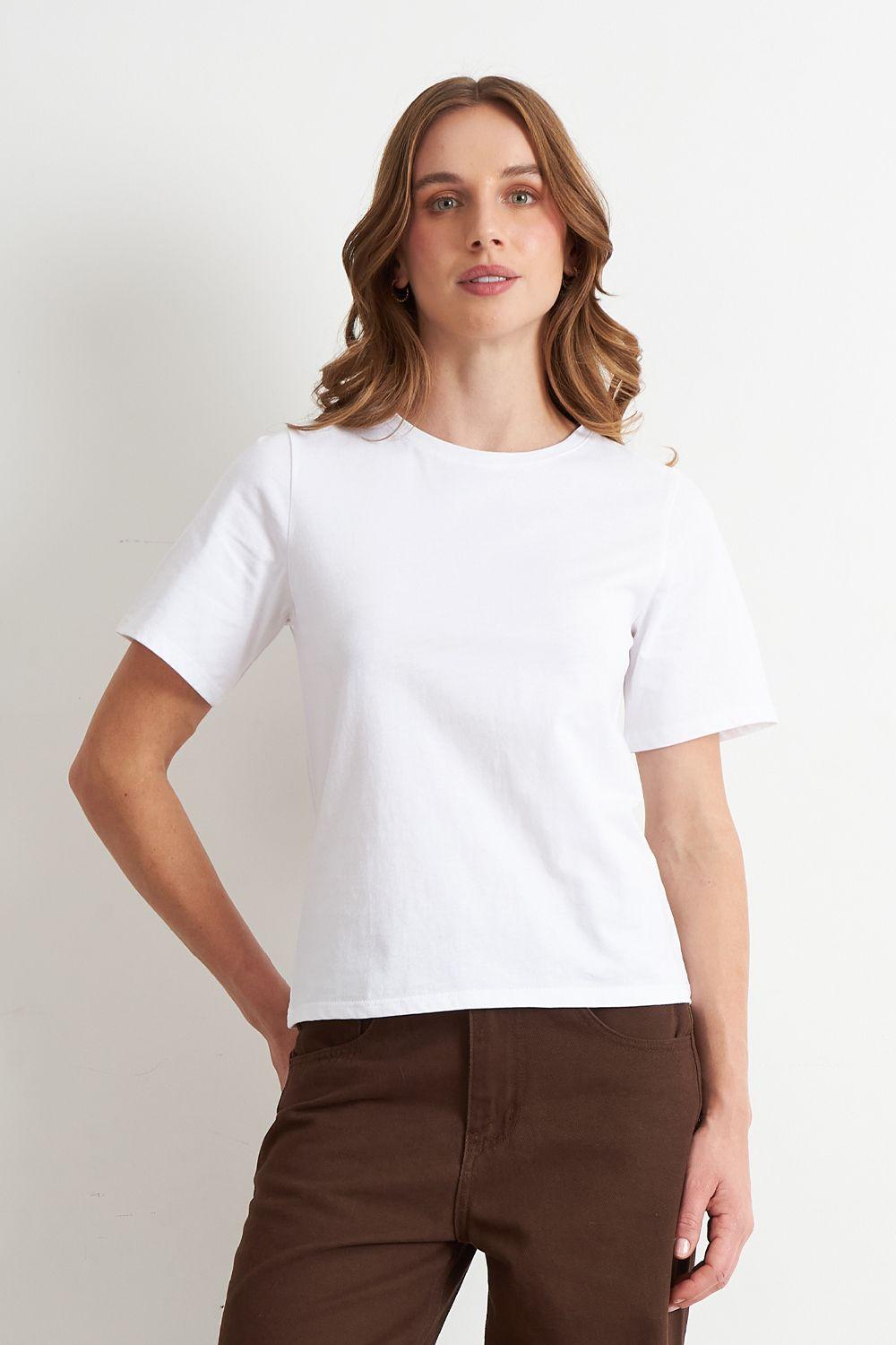 Polera Recta Manga Corta Blanco Nicopoly-0