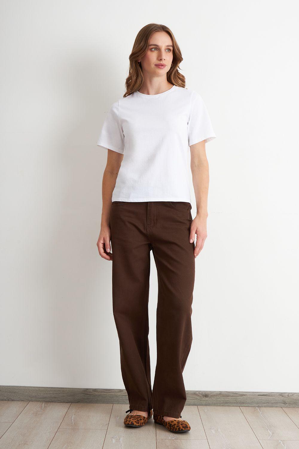 Polera Recta Manga Corta Blanco Nicopoly-1