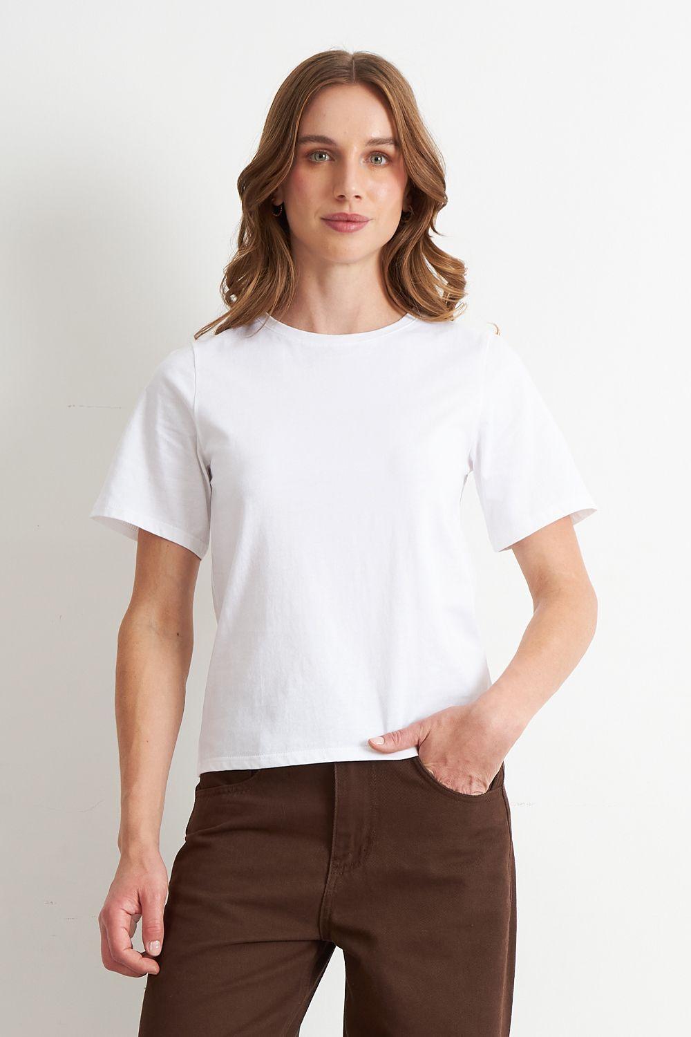 Polera Recta Manga Corta Blanco Nicopoly-4