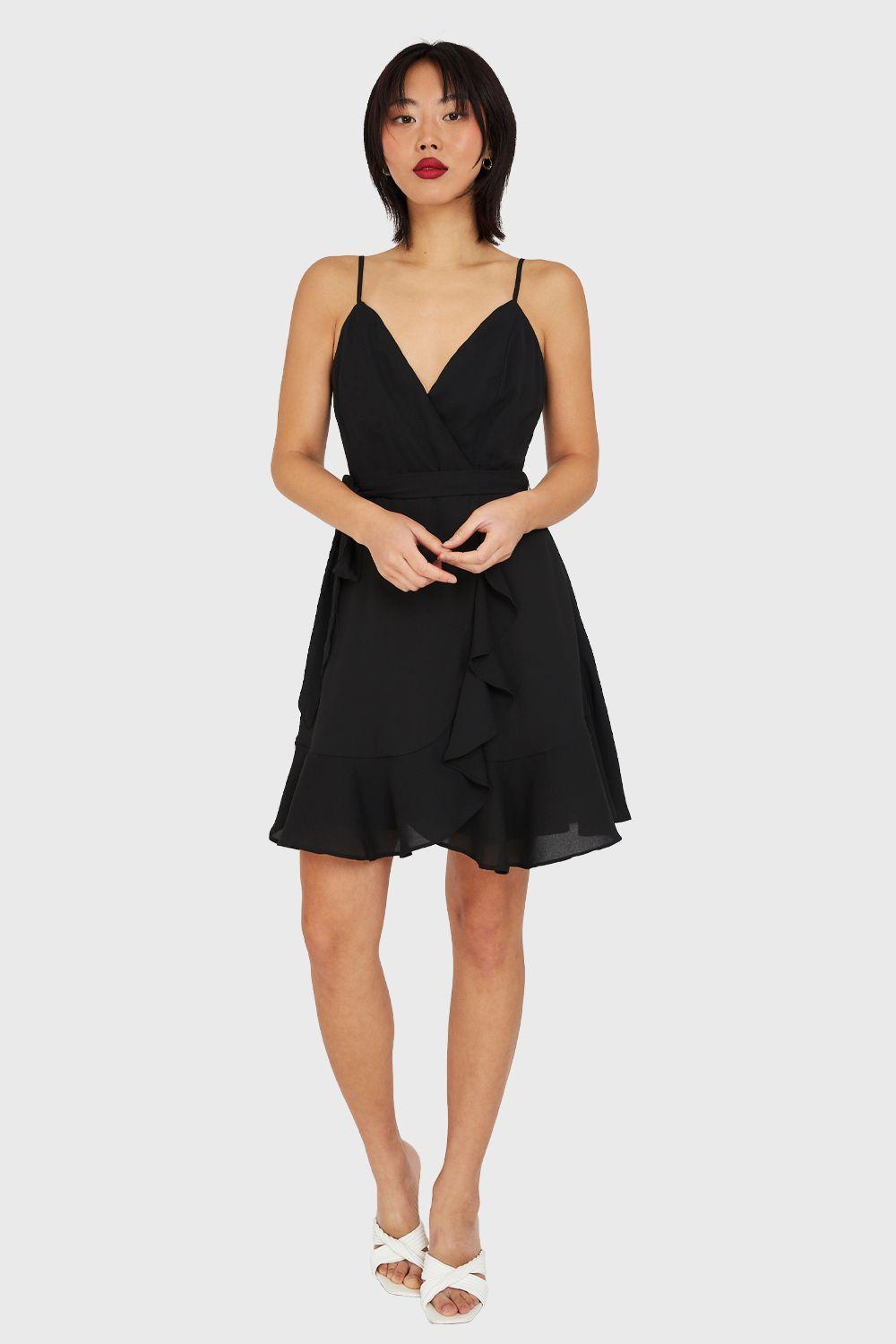 Vestido Corto Tulipán Negro Nicopoly-1