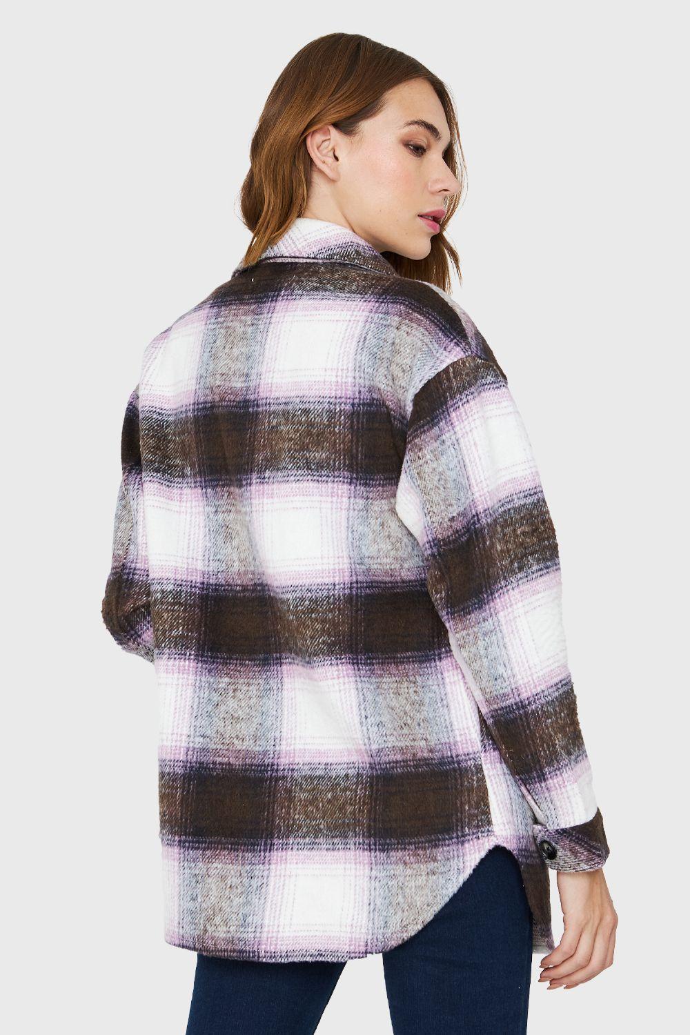 Sobrecamisa Cuadrillé Bolsillos Morado Nicopoly-3