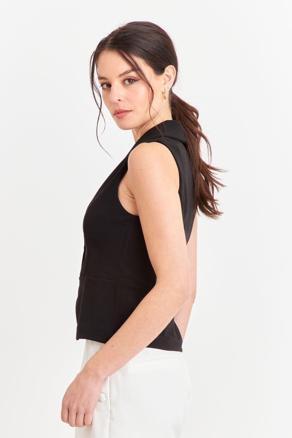 Gilet Sastre Entallado Negro Nicopoly-2
