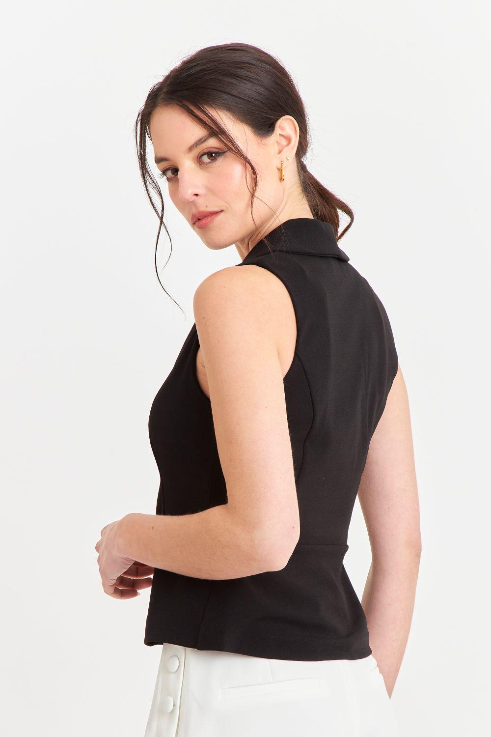 Gilet Sastre Entallado Negro Nicopoly-3