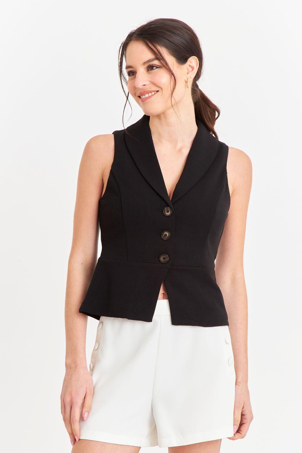 Gilet Sastre Entallado Negro Nicopoly-4