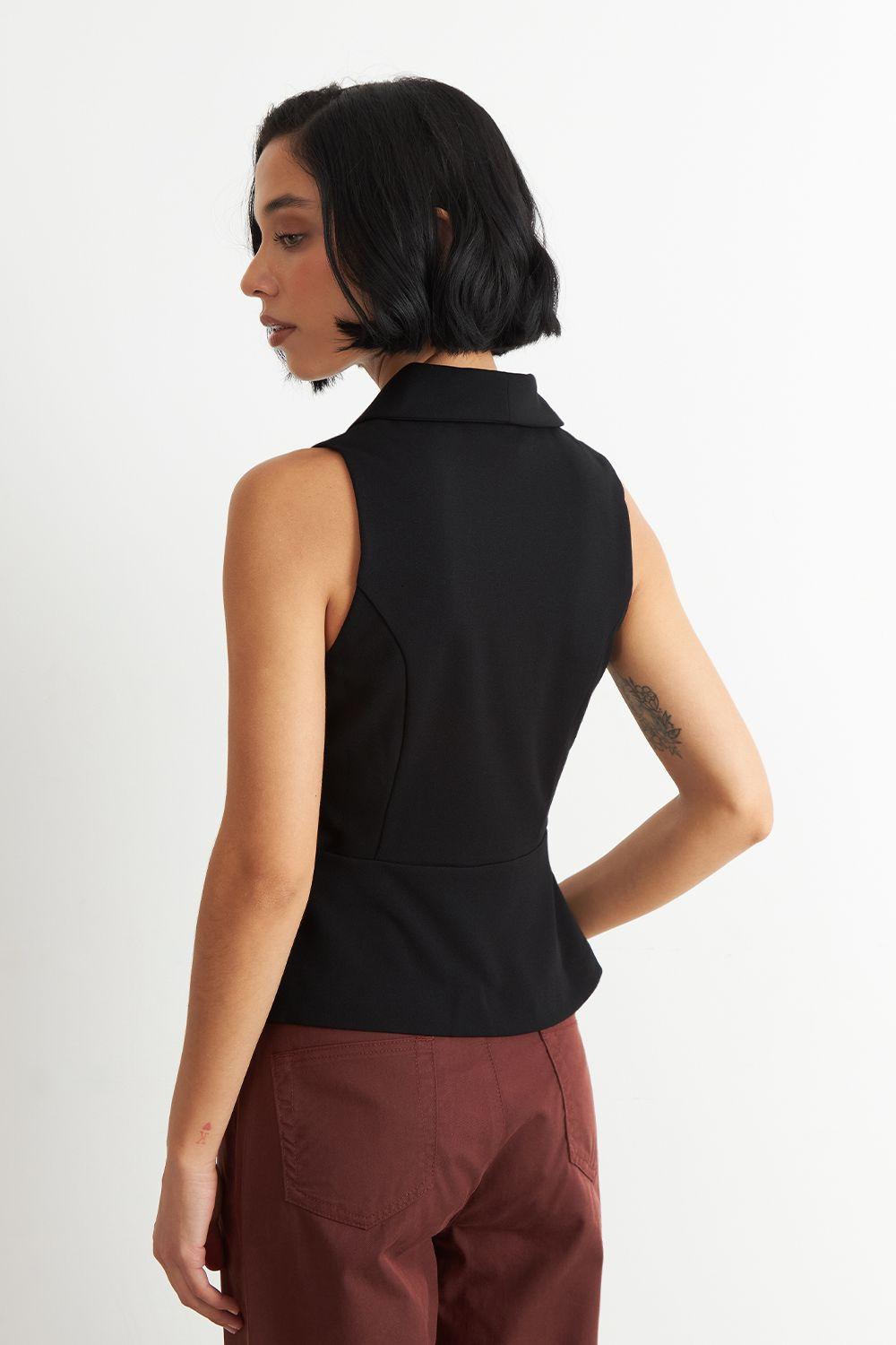 Gilet Sastre Entallado Negro Nicopoly-3