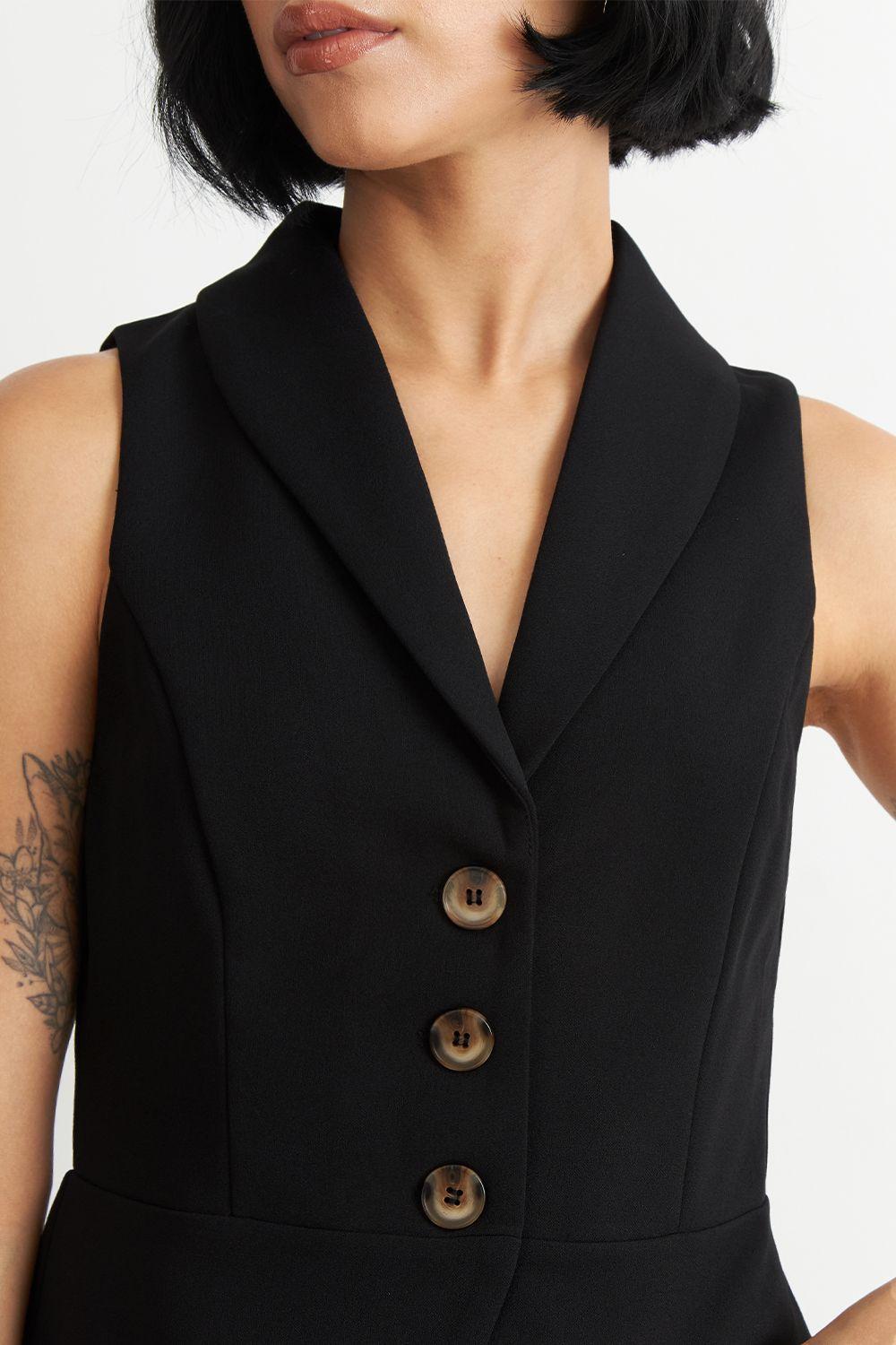 Gilet Sastre Entallado Negro Nicopoly-5