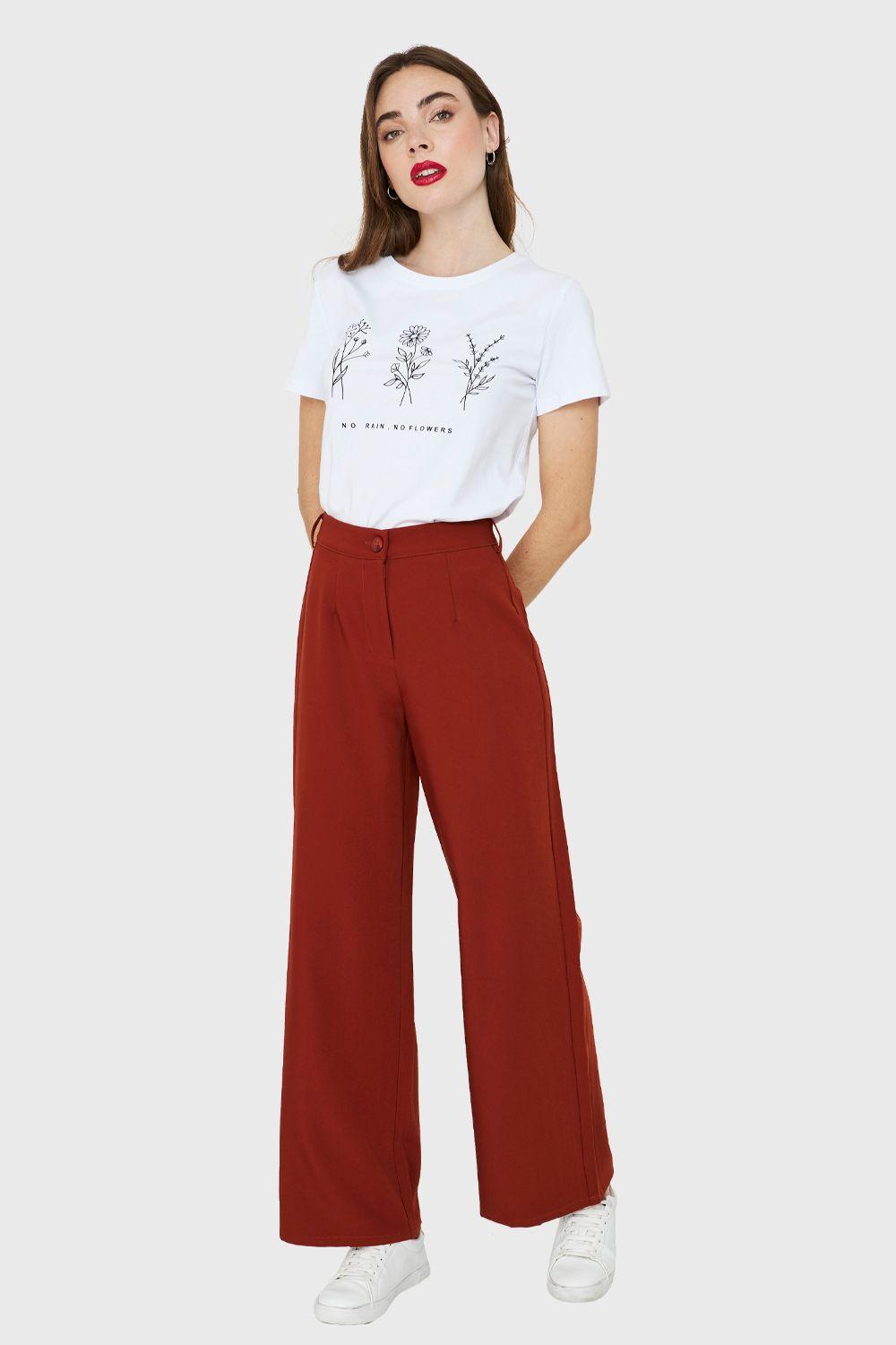 Polera Estampado Flores Campo Blanco Nicopoly-1