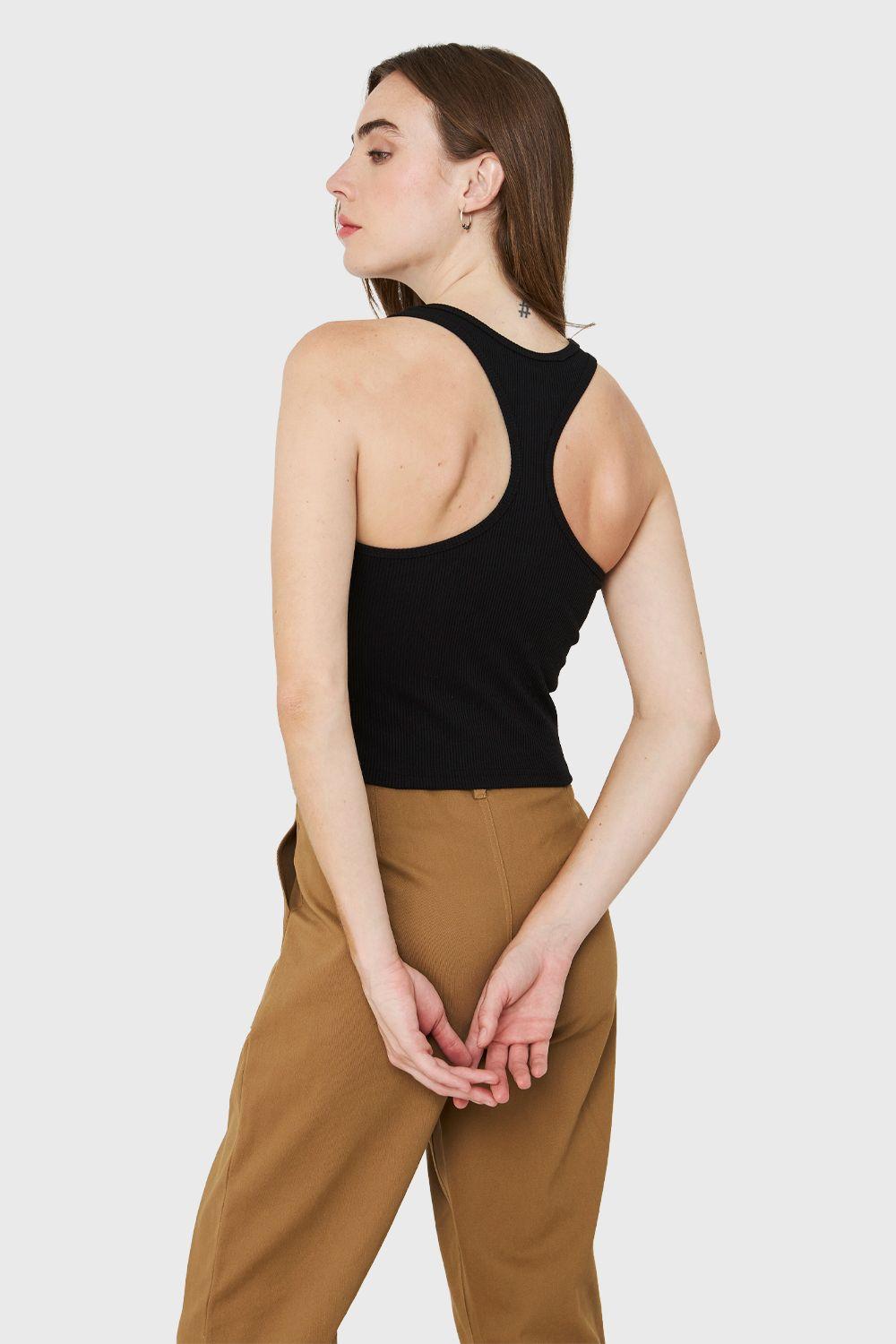 Crop Top Básico Negro Nicopoly-3