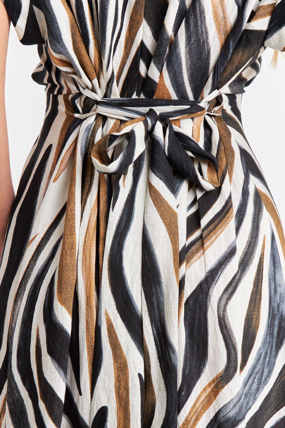 Vestido Camisero Cebra Café Nicopoly-5