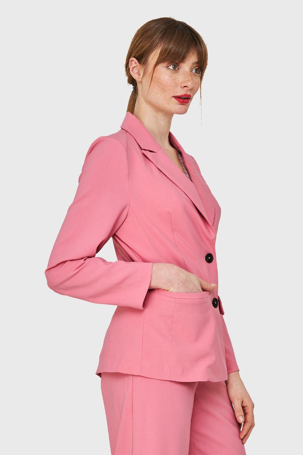 Blazer Dos Botones Rosado Nicopoly-2