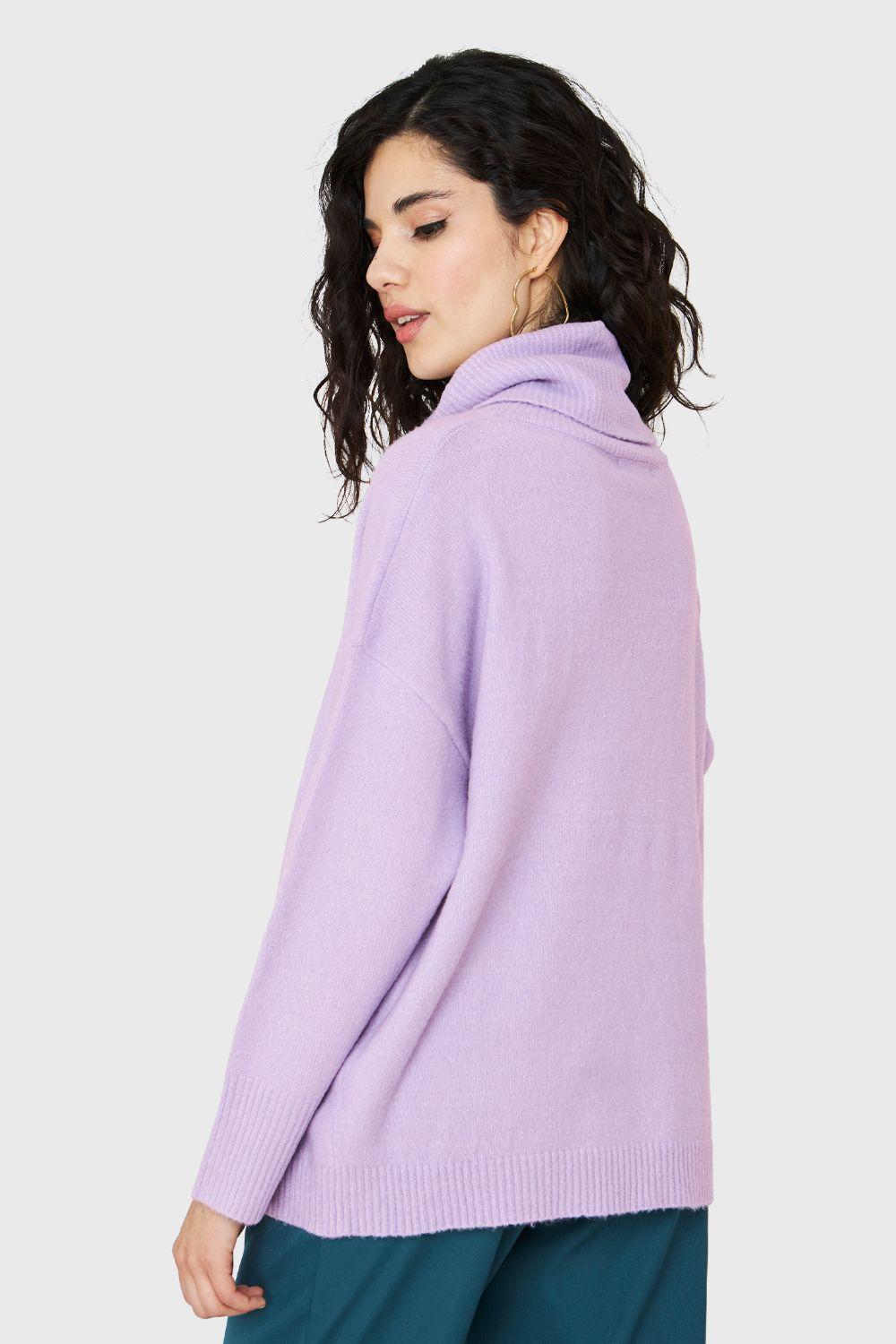 Sweater Cuello Alto Lavanda Nicopoly-3