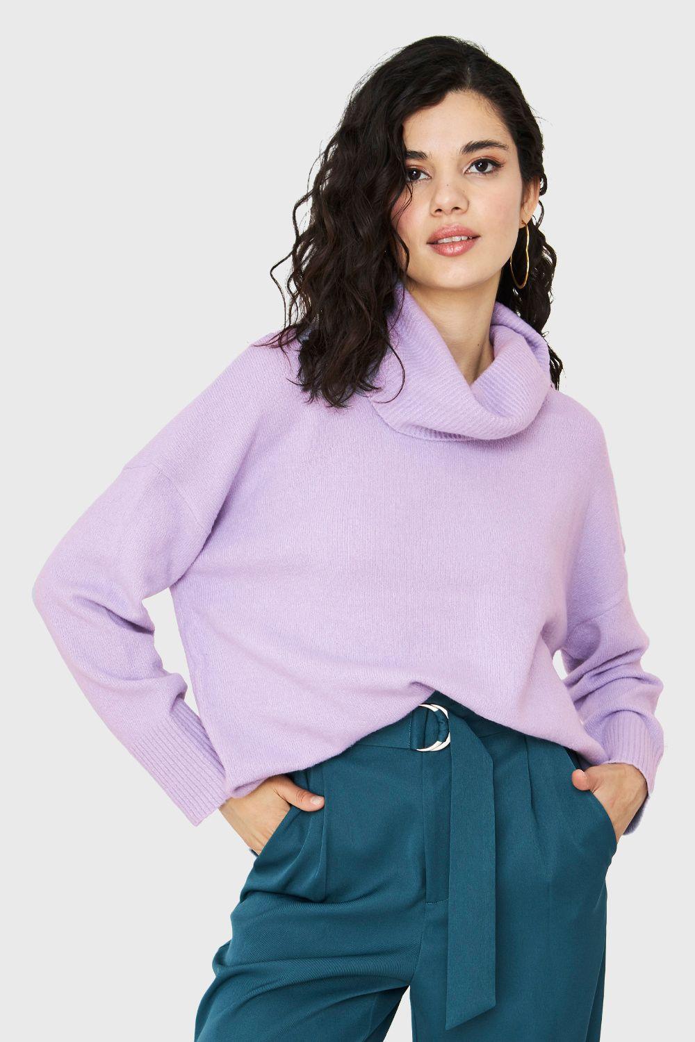 Sweater Cuello Alto Lavanda Nicopoly-0