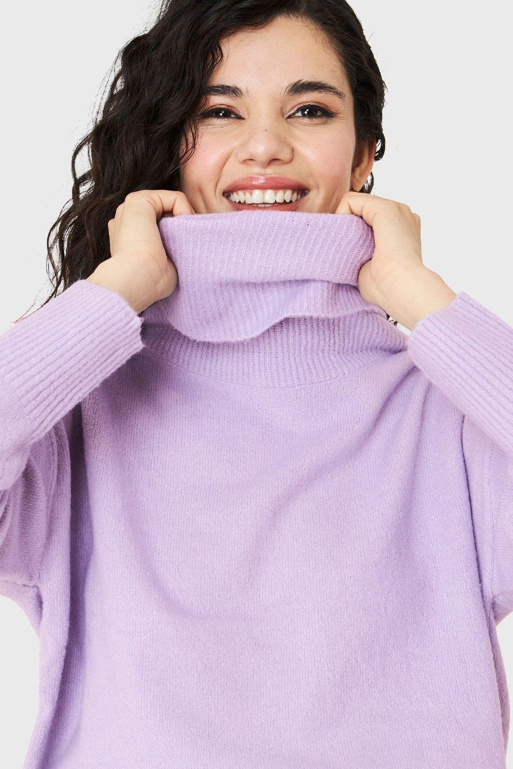 Sweater Cuello Alto Lavanda Nicopoly-5